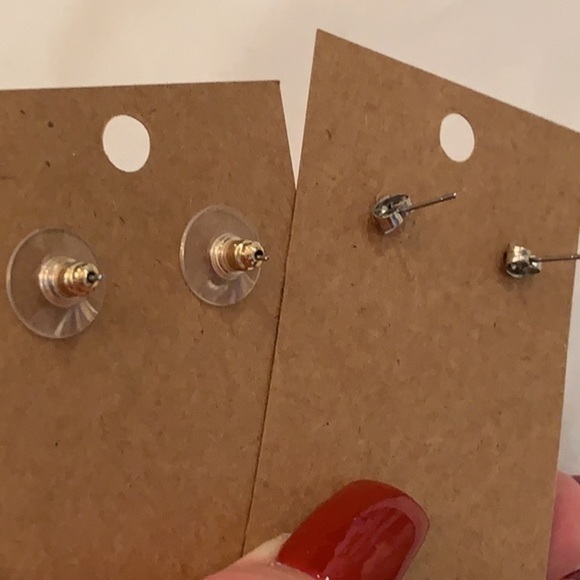 💐5/25 two pair lot pink flower statement gold - Picture 4 of 9